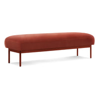 Puff Puff Bench in Tomato Velvet - Angle 2