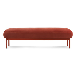 Puff Puff Bench in Tomato Velvet - Angle 1