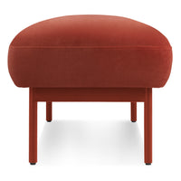 Puff Puff Bench in Tomato Velvet - Angle 3