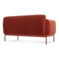 Puff Puff 67" Sofa in Tomato Velvet - Angle 6