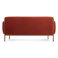 Puff Puff 67" Sofa in Tomato Velvet - Angle 7