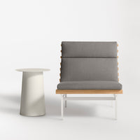 Perch Outdoor Lounge Chair in Toohey Charcoal - Angle 4