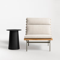 Perch Outdoor Lounge Chair in Sunbrella Linen - Angle 4