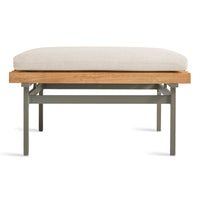 Perch Outdoor Ottoman in Sunbrella Linen - Angle 1