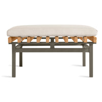 Perch Outdoor Ottoman in Sunbrella Linen - Angle 4