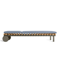 Perch Outdoor Sun Lounger in Sunbrella Haze - Angle 5