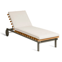 Perch Outdoor Sun Lounger in Sunbrella Linen - Angle 1