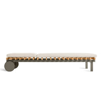 Perch Outdoor Sun Lounger in Sunbrella Linen - Angle 3