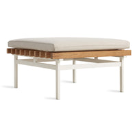 Perch Outdoor Ottoman in Sunbrella Linen - Angle 3