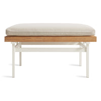 Perch Outdoor Ottoman in Sunbrella Linen - Angle 1