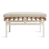 Perch Outdoor Ottoman in Sunbrella Linen - Angle 2