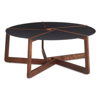 Pi Coffee Table in Black / Walnut - Angle 4