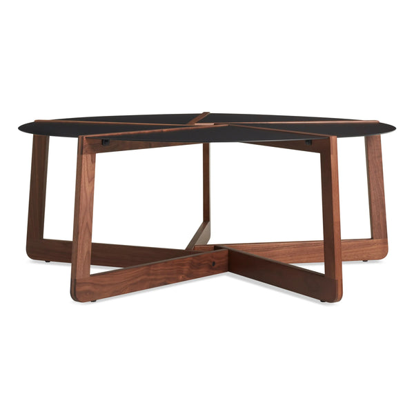 Pi Coffee Table in Black / Walnut - Angle 1