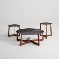 Pi Coffee Table in Black / Walnut - Angle 9