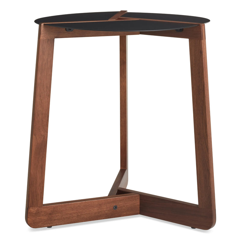 Pi Large Side Table in Black / Walnut - Angle 1