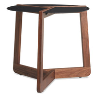 Pi Small Side Table in Black / Walnut - Angle 1
