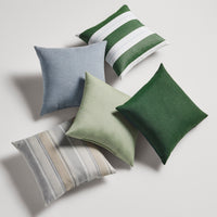 Signal Outdoor 20&quot; Square Pillow in Sunbrella Ivy Stripe - Angle 3