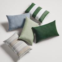 Signal Outdoor 20&quot; x 13&quot; Lumbar Pillow in Sunbrella Taupe Stripe - Angle 3
