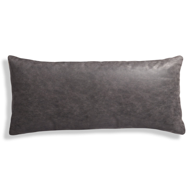 Signal 30" x 13" Lumbar Pillow in Slate Leather