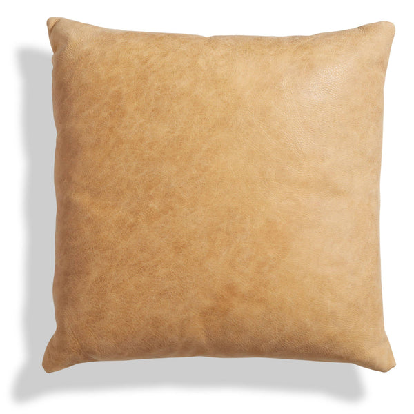 Signal 20&quot; Square Pillow in Camel Leather - Angle 1