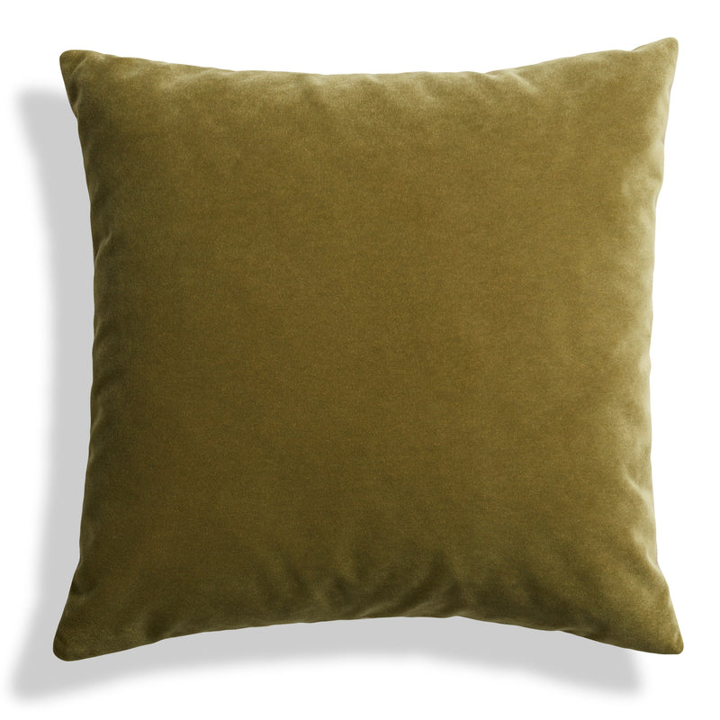 Signal 20" Square Pillow in Loden Green Velvet - Angle 1