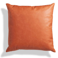 Signal 20" Square Pillow in Terracotta Leather - Angle 1