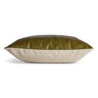 Signal 20" x 13" Lumbar Pillow in Loden Green Leather - Angle 3