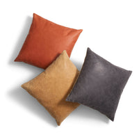 Signal 20" Square Pillow in Terracotta Leather - Angle 4