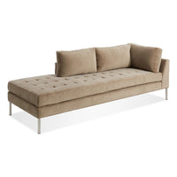 Paramount Daybed in Otter Velvet - Angle 3