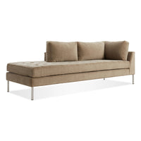 Paramount Daybed in Otter Velvet - Angle 2