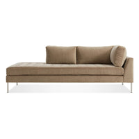 Paramount Daybed in Otter Velvet - Angle 1