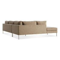 Paramount Sectional Sofa in Otter Velvet - Angle 6