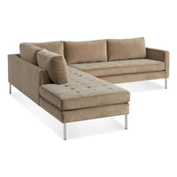 Paramount Sectional Sofa in Otter Velvet - Angle 3
