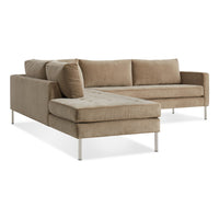 Paramount Sectional Sofa in Otter Velvet - Angle 2