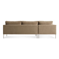 Paramount Sectional Sofa in Otter Velvet - Angle 5