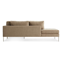 Paramount Sectional Sofa in Otter Velvet - Angle 4