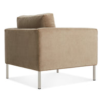 Paramount Lounge Chair in Otter Velvet - Angle 4