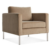 Paramount Lounge Chair in Otter Velvet - Angle 2