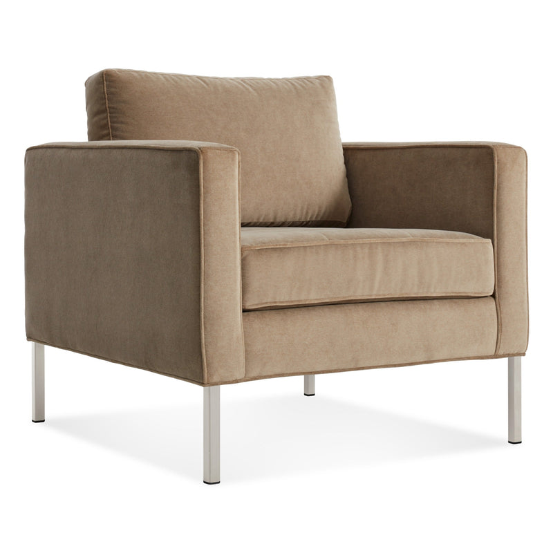 Paramount Lounge Chair in Otter Velvet