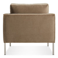 Paramount Lounge Chair in Otter Velvet - Angle 5