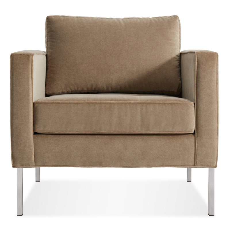 Paramount Lounge Chair in Otter Velvet