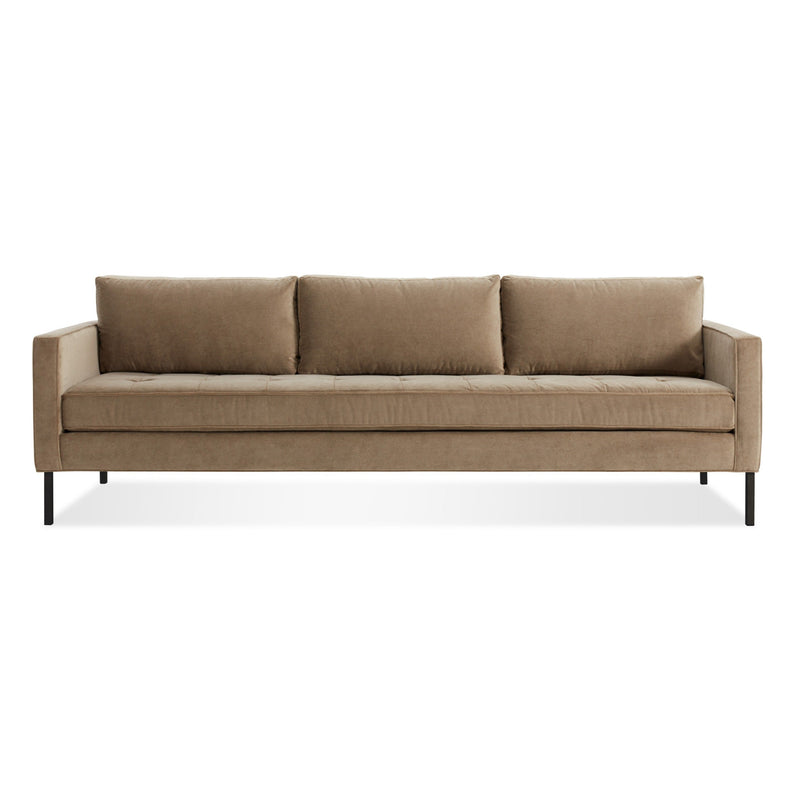 Paramount 95" Sofa in Otter Velvet - Angle 1