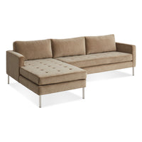 Paramount Sofa with Chaise in Otter Velvet - Angle 3