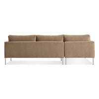 Paramount Sofa with Chaise in Otter Velvet - Angle 6