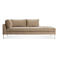 Paramount Daybed in Otter Velvet - Angle 1