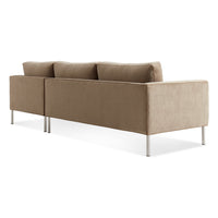 Paramount Sectional Sofa in Otter Velvet - Angle 5