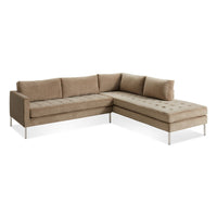 Paramount Sectional Sofa in Otter Velvet - Angle 3
