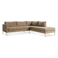 Paramount Sectional Sofa in Otter Velvet - Angle 2