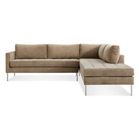 Paramount Sectional Sofa in Otter Velvet - Angle 1