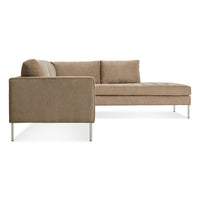 Paramount Sectional Sofa in Otter Velvet - Angle 4